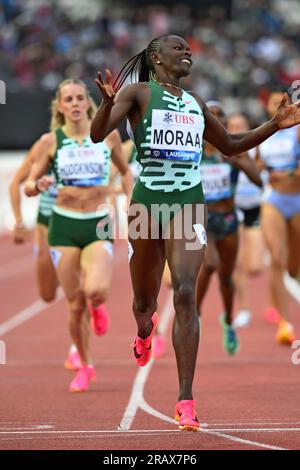 Mary Moraa (KEN) remporte le 800m féminin en 1:57,43 lors de l'Athletiissima, vendredi 30 juin 2023, à Lausanne, Suisse. (Jiro Mochizuki/image du sport) Banque D'Images