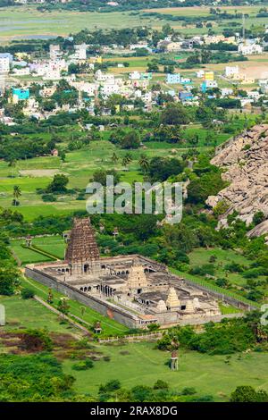Vue du temple Sri Venkat Ramana dans le campus de Gingee fort, Vlupuram, Tamilnadu, Inde. Banque D'Images