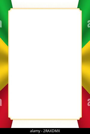 Cadre vertical et bordure avec les couleurs du drapeau Mali, éléments de modèle pour votre certificat et diplôme. Vecteur. Illustration de Vecteur