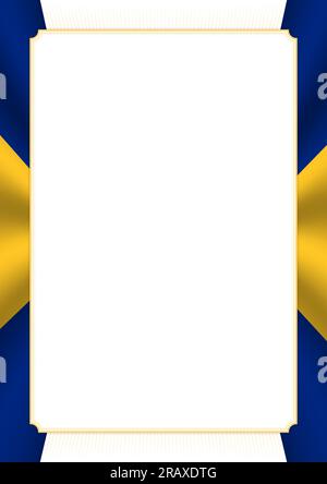 Cadre vertical et bordure avec les couleurs du drapeau de la Barbade, éléments de modèle pour votre certificat et diplôme. Vecteur. Illustration de Vecteur