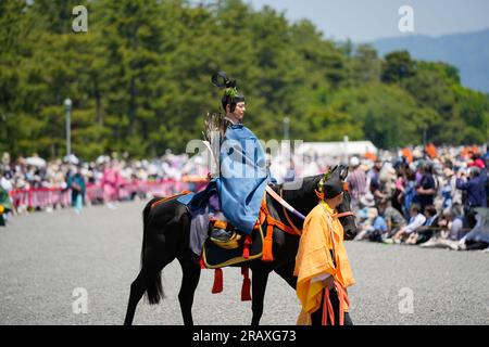 Kyoto, Japon - 16 2023 mai : Aoi Matsuri ( Festival Aoi ). Défilé historique de la période Heian. Banque D'Images