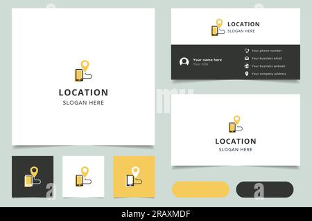 Logo « Location » avec texte modifiable. Modèle de livre de marque et de carte de visite. Illustration de Vecteur