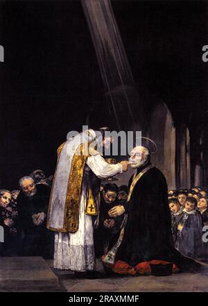 La dernière Communion de St. Joseph Calasanz 1819 de Francisco Goya Banque D'Images