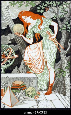 Science Femme par Eugène Grasset Banque D'Images