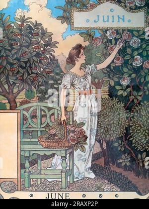 La Belle Jardinière – juin 1896 par Eugène Grasset Banque D'Images