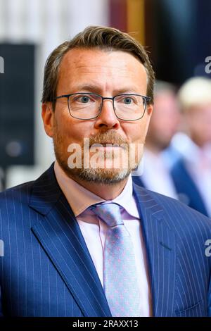 Amsterdam, Niederlande. 05 juillet 2023. Prins Constantijn des pays-Bas au Palais Royal d'Amsterdam, le 05 juillet 2023, pour inaugurer l'exposition le Prince et la ville - Willem V à Amsterdam crédit : Albert Ph vd Werf/Netherlands OUT/point de vue OUT/dpa/Alamy Live News Banque D'Images