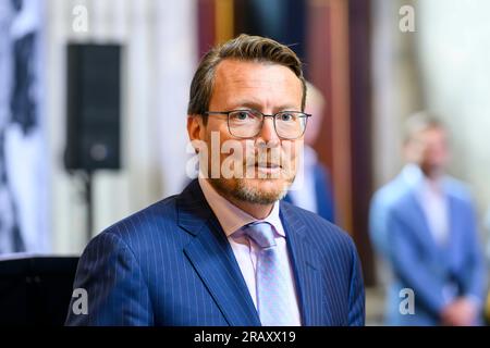 Amsterdam, Niederlande. 05 juillet 2023. Prins Constantijn des pays-Bas au Palais Royal d'Amsterdam, le 05 juillet 2023, pour inaugurer l'exposition le Prince et la ville - Willem V à Amsterdam crédit : Albert Ph vd Werf/Netherlands OUT/point de vue OUT/dpa/Alamy Live News Banque D'Images