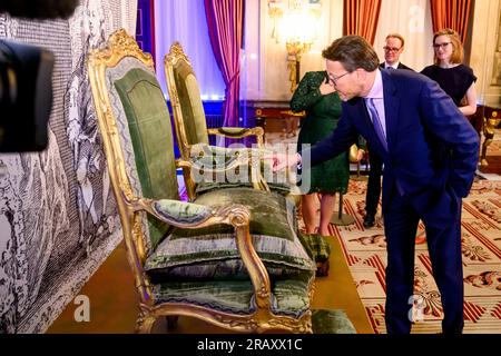 Amsterdam, Niederlande. 05 juillet 2023. Prins Constantijn des pays-Bas au Palais Royal d'Amsterdam, le 05 juillet 2023, pour inaugurer l'exposition le Prince et la ville - Willem V à Amsterdam crédit : Albert Ph vd Werf/Netherlands OUT/point de vue OUT/dpa/Alamy Live News Banque D'Images