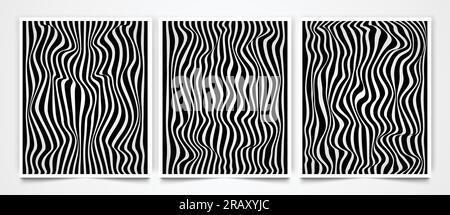 Illustration vectorielle du motif sans couture ondulé moderne de lignes fluides abstraites dans le style du modèle de couverture de papier peint. Illustration de Vecteur