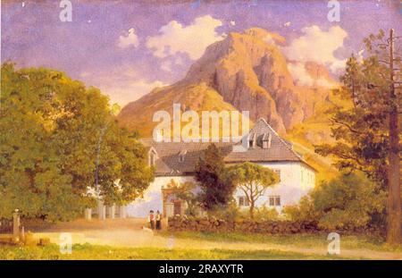 Baroniet Rosendal 1849 de Hans Gude Banque D'Images