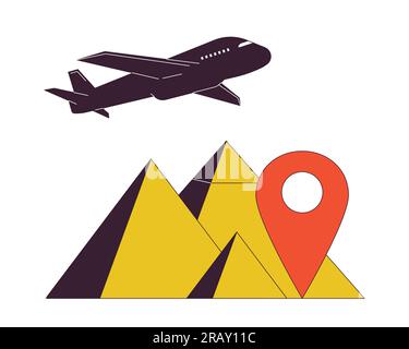 Illustration de spot vectoriel de concept de ligne plate de tourisme pyramides Illustration de Vecteur
