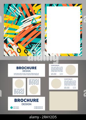 Musée d'art contemporain brochure vierge éléments design ensemble Illustration de Vecteur