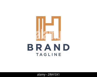 Lettre initiale abstraite H logo. Forme arrondie linéaire isolée sur fond blanc. Utilisable pour les logos d'entreprise et de marque. Flat Vector logo Design TEM Illustration de Vecteur