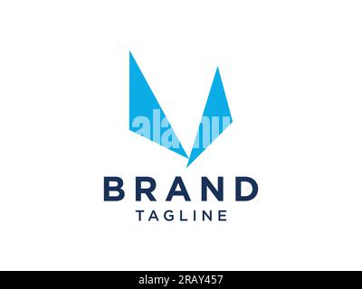 Lettre initiale abstraite V logo. Forme géométrique bleue isolée sur fond blanc. Utilisable pour les logos d'entreprise et de marque. Flat Vector logo Design TEM Illustration de Vecteur