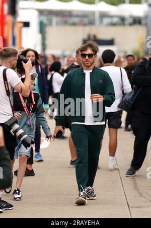 Pierre Gasly d'Alpine arrive en paddock jour avant le Grand Prix de Grande-Bretagne 2023 à Silverstone, Towcester. Date de la photo : jeudi 6 juillet 2022. Banque D'Images