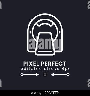 L'icône de bureau linéaire blanche de la machine IRM est en noir Illustration de Vecteur