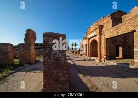 Horrea Epaghatiana, Ostia antica, Roma, Latium, Italie. Banque D'Images