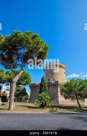 Château de Jules II, Borgo of Ostia Antica, Rome, Latium, Italie, Banque D'Images