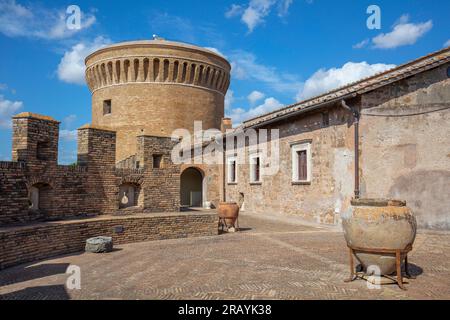 Château de Jules II, Borgo of Ostia Antica, Rome, Latium, Italie, Banque D'Images