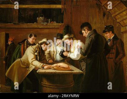 William Sidney Mount - The Raffle (Raffling for the Goose) New York 1837 ; huile sur acajou Banque D'Images