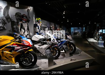 À l'intérieur du musée de l'usine Triumph. Banque D'Images