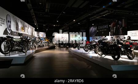 À l'intérieur du musée de l'usine Triumph. Banque D'Images