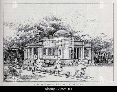 Library Building Historical Society, Madison, Wisconsin extrait de l'article du magazine Engineering CONSACRÉ AU PROGRÈS INDUSTRIEL Volume X octobre 1896 NEW YORK The Engineering Magazine Co Banque D'Images