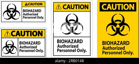 Étiquette de mise en garde pour risque biologique uniquement personnel autorisé Illustration de Vecteur