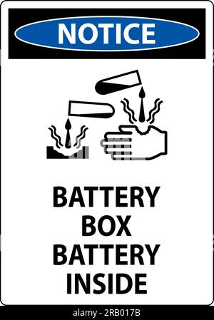 Notez le panneau intérieur de la batterie du compartiment à piles avec symbole Illustration de Vecteur