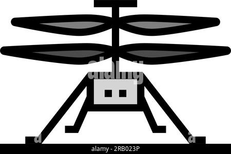 illustration vectorielle d'icône de couleur d'hélicoptère mars Illustration de Vecteur