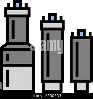 illustration vectorielle d'icône couleur d'énergie nucléaire du détecteur à scintillation Illustration de Vecteur