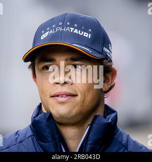 6 juillet 2023. SILVERSTONE - Nyck de Vries (AlphaTauri) sur le circuit de Silverstone avant le Grand Prix de Grande-Bretagne. ANP SEM VAN DER WAL netherlands Out - belgique Out Credit : ANP/Alamy Live News Banque D'Images