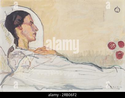 Valentine Gode Darel dans le lit d'hôpital 1914 par Ferdinand Hodler Banque D'Images