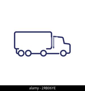 icône de la ligne de gros camions sur blanc Illustration de Vecteur