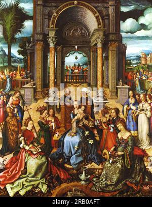 Vierge avec enfant et Saints 1519 par Hans Holbein l'ancien Banque D'Images