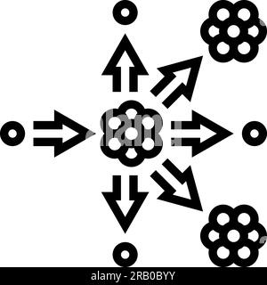 illustration vectorielle d'icône de ligne d'énergie de fission nucléaire Illustration de Vecteur
