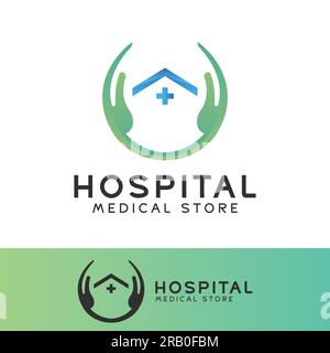 Logo de la clinique hospitalière de soins de santé conception logotype de la clinique homéopathique Illustration de Vecteur