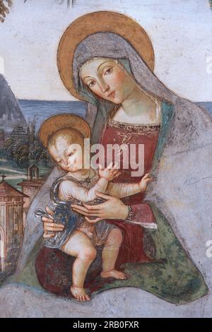 Chapelle Eroli, œuvre de Pintoricchio, Cathédrale Santa Maria Assunta, Spoleto, Pérouse, Ombrie, Italie Banque D'Images