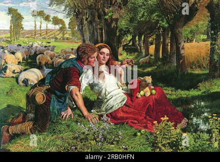 The Hireling Shepherd 1851 par William Holman Hunt Banque D'Images