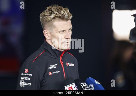 HULKENBERG Nico (ger), Haas F1 Team VF-23 Ferrari, portrait lors du Grand Prix de Grande-Bretagne de Formule 1 Aramco 2023, 10e manche du Championnat du monde de Formule 1 2023 du 7 au 9 juillet 2023 sur le circuit de Silverstone, à Silverstone, Royaume-Uni Banque D'Images