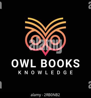 Owl Books logo Design Logotype Education Illustration de Vecteur