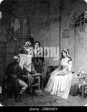 Charlotte Corday attend l'exécution 1854 par Gerolamo Induno Banque D'Images