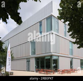 West Hub, Université de Cambridge, West Cambridge site, Angleterre. Banque D'Images