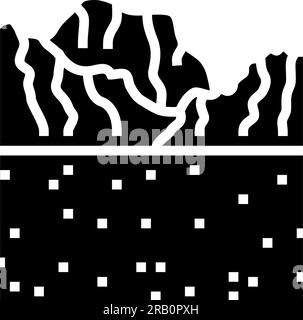 montagnes martiennes mars planète glyphe illustration vectorielle d'icône Illustration de Vecteur