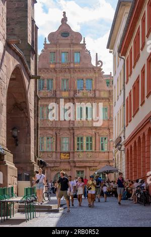 Allemagne, Bade-Württemberg, Heidelberg, vue sur l'hôtel Ritter. La Haus zum Ritter est la plus ancienne maison résidentielle préservée de la vieille ville de Heidelberg. Banque D'Images