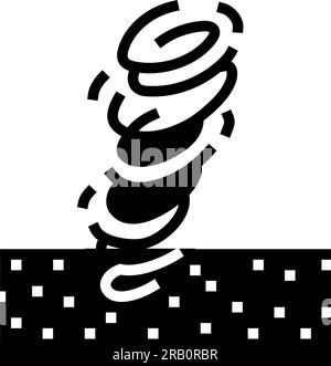 mars dust devils planète glyphe illustration vectorielle d'icône Illustration de Vecteur