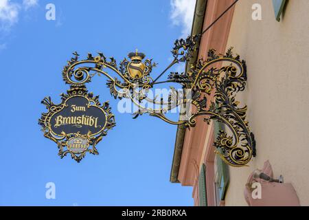 Allemagne, Bade-Württemberg, Rastatt, magnifique enseigne inn. Banque D'Images