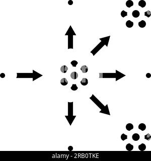 illustration vectorielle d'icône de glyphe d'énergie de fission nucléaire Illustration de Vecteur