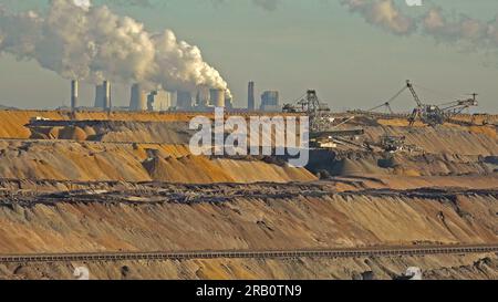 Mine de lignite à ciel ouvert Garzweiler II, Rhénanie du Nord-Westphalie, NRW, Allemagne Banque D'Images