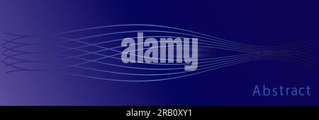 Vecteur abstrait brillant fond bleu foncé. Lignes bleues brillantes. Bannière horizontale. Motif à rayures géométriques. EPS10 Illustration de Vecteur